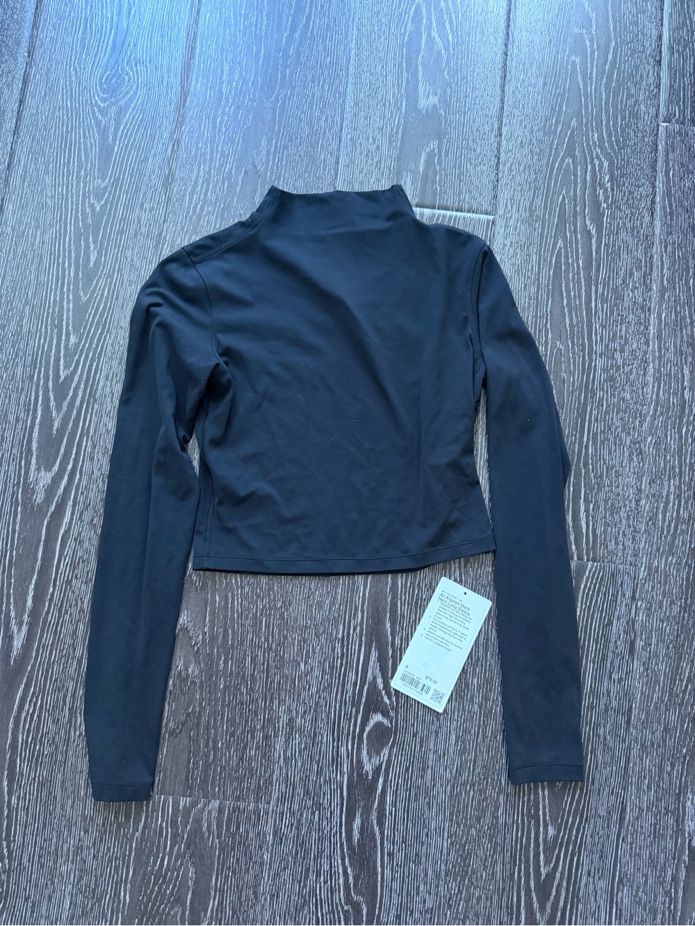 lululemon All Aligned Mock Neck Long Sleeve Shirt Size 6 Black